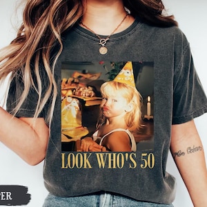 Personalized Vintage Photo 50th Birthday Shirt, Look Who's 50th Funny Shirt, Est 1976 Gift For Women, 1976 Limited Edition Tee