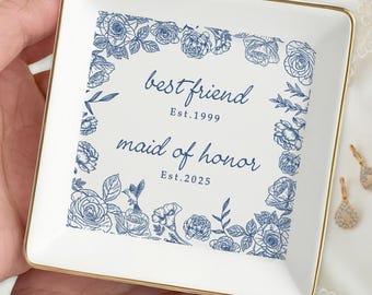 Personalized Maid of Honor Jewelry Tray: Bridesmaid Proposal Gift