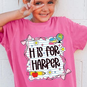 Custom Back To School Shirt Kids, Girl School Shirt, Kids Toddler Shirt, Coquette Pink Bow Shirt, Cute Pencil Shirt, PreK Tee, Preschool Tee