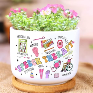 Speech Therapy Gift, Speech Language Teacher Plant Pot, Speech Therapist, SLP Gift, SLPA Gift, Teacher Appreciation, School Counselor Decor