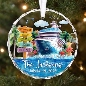 Personalized Couple Adventures Ornament 2025: Cruise Ship Honeymoon Keepsake