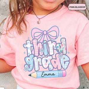 Third Grade Back To School Kids Shirt, Girls Third Grade Shirt, Toddler 1st Grade, Kids First Day of School Tee, Preppy School Outfit