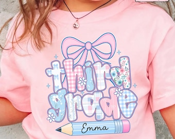 Third Grade Back To School Kids Shirt, Girls Third Grade Shirt, Toddler 1st Grade, Kids First Day of School Tee, Preppy School Outfit