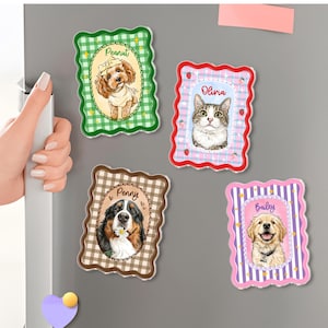 Personalized Pet Portrait Fridge Magnet, Custom Dog Cat Photo Magnet, Pet Lover Gift, Gift for Pet Owner, Dog Mom Magnet, Mothers Day Gift image 7