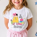 Personalized Alphabet Name Letter Shirt, Custom Kids Name School Shirt, Pencil Name Back to School Shirt, Toddler First Day of School Tee product logo