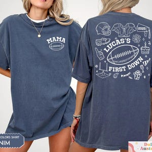 FootBall First Birthday Matching Family Shirts, Custom Name First Birthday Tee, Football Theme 1st Down Birthday Shirts, Birthday Boy Gifts image 7