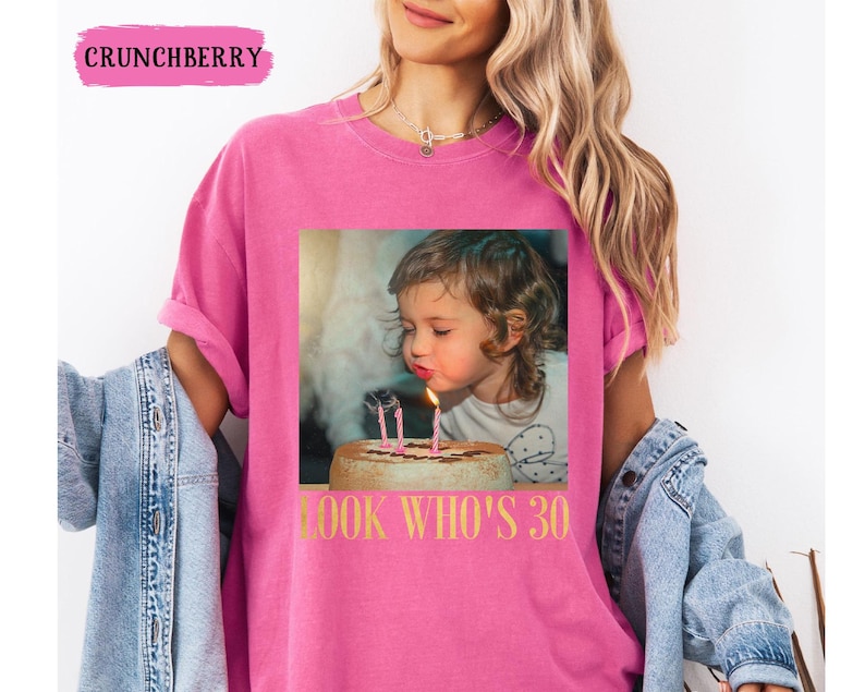 Custom Photo 30th Birthday Shirt, Personalized Milestone Birthday Tee, Look Whos 30 Funny Picture Shirt, Matching Birthday Squad Outfit image 12