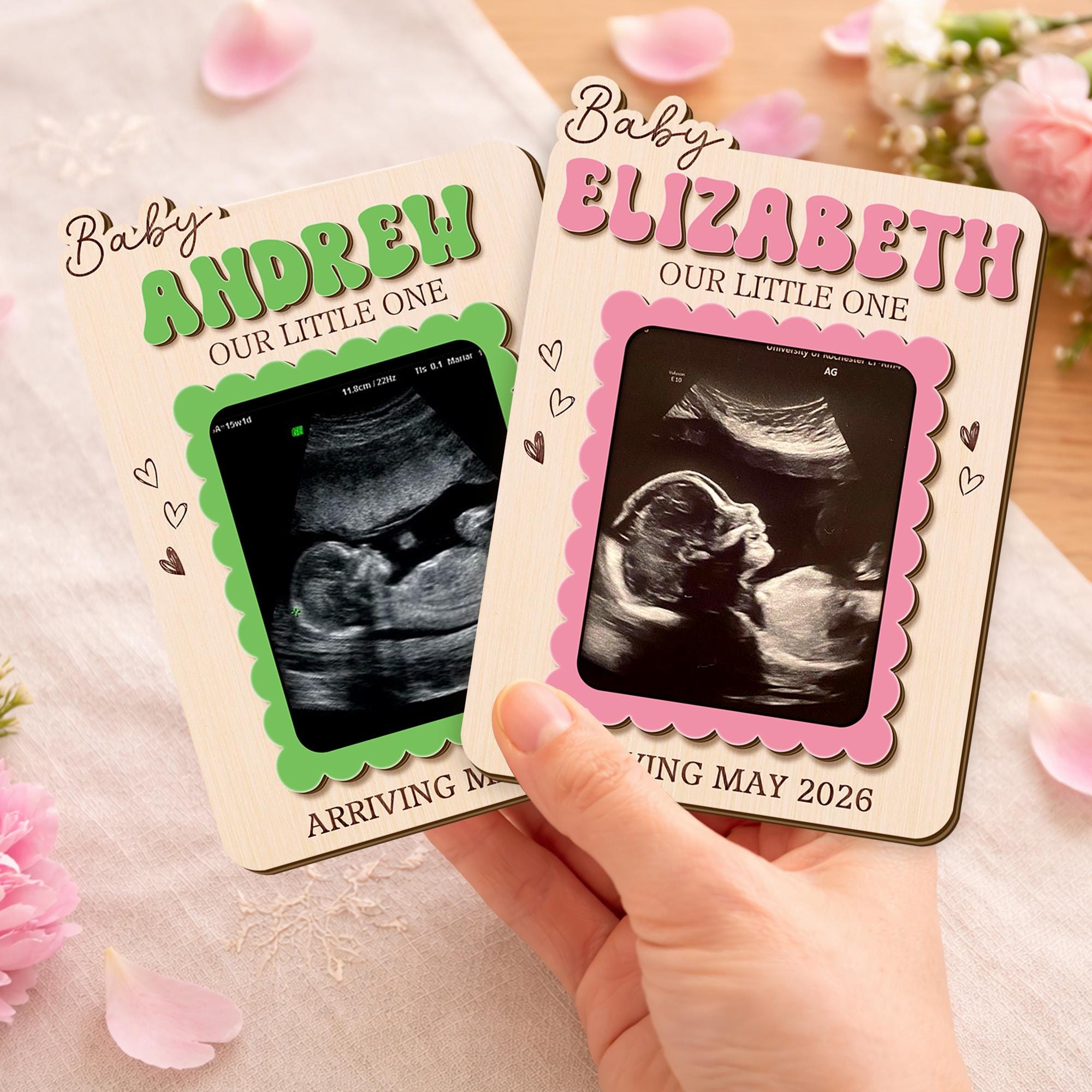 Sonogram Magnets Personalized Ultrasound Picture Frame Magnet: Pregnancy Announcement ...