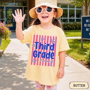 Custom Back to School Shirt for Girls, Retro Stripe Grade Level Shirt, First Day of School Tee, 1st Grade 2nd Grade Girl Tee, Kid Shirt bild 7