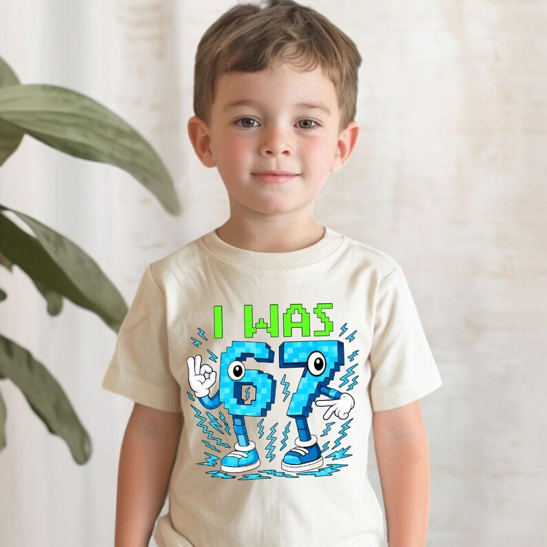 I Was 6 7 Now I'm 8 Birthday Shirt, Boys 8th Birthday Gift, 67 Birthday Shirt, Pixel Gamer 8th Birthday Shirt, Funny 8th Birthday Meme image 6