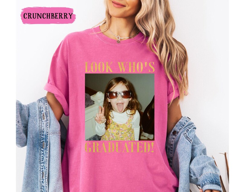 Personalized Vintage Photo Graduation Shirt: Looks Who Graduated Shirt For Her, Graduation Picture Matching Tee for Besties, Graduation Gift image 11