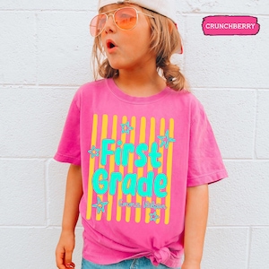 Custom Back to School Shirt for Girls, Retro Stripe Grade Level Shirt, First Day of School Tee, 1st Grade 2nd Grade Girl Tee, Kid Shirt bild 9