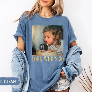 Custom Photo 30th Birthday Shirt, Personalized Milestone Birthday Tee, Look Whos 30 Funny Picture Shirt, Matching Birthday Squad Outfit image 10