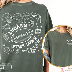 FootBall First Birthday Matching Family Shirts, Custom Name First Birthday Tee, Football Theme 1st Down Birthday Shirts, Birthday Boy Gifts image 6