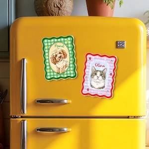 Personalized Pet Portrait Fridge Magnet, Custom Dog Cat Photo Magnet, Pet Lover Gift, Gift for Pet Owner, Dog Mom Magnet, Mothers Day Gift image 12
