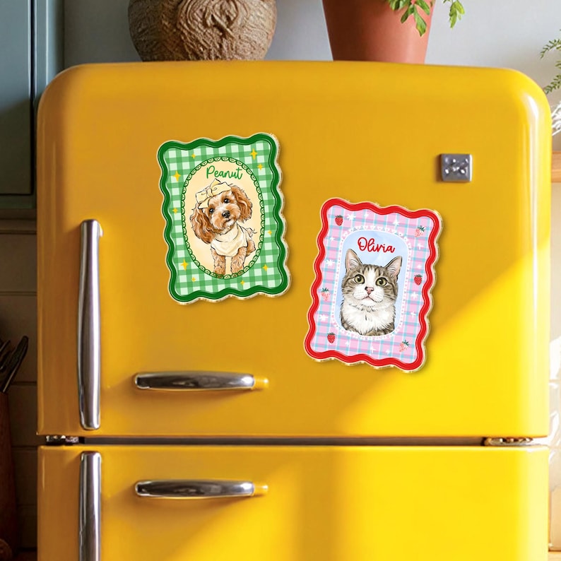 Personalized Pet Portrait Fridge Magnet, Custom Dog Cat Photo Magnet, Pet Lover Gift, Gift for Pet Owner, Dog Mom Magnet, Mothers Day Gift image 12