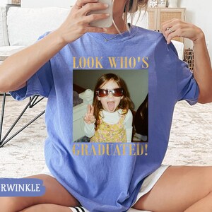 Personalized Vintage Photo Graduation Shirt: Looks Who Graduated Shirt For Her, Graduation Picture Matching Tee for Besties, Graduation Gift image 6