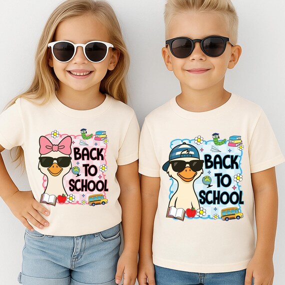 Back to School Goose Shirt for Kids, First Day of School Outfit