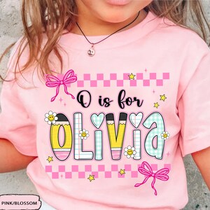 Custom Name Shirt for Girls, Cute Back to School Toddler Outfit, Coquette Kids School Shirt, First Day of School Shirt, Preppy Girl Shirt