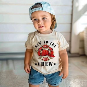 New To The Crew Toddler Shirt, Fire Department Shirt for Baby, Firefighter Kids Shirt, Fire Truck Baby Shirt, Fireman Birthday Shirt