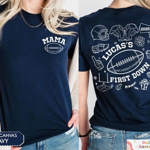 FootBall First Birthday Matching Family Shirts, Custom Name First Birthday Tee, Football Theme 1st Down Birthday Shirts, Birthday Boy Gifts image 2
