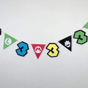 Striscione Compleanno Super Mario - Ghirlanda Decorativa Per Feste A Tema - Foto 11