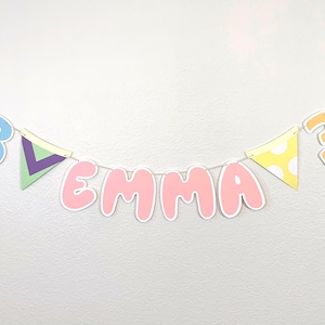 Bluey Bingo Playroom Banner - Birthday Age and Name Banner - Personalized Bluey Birthday Garland
