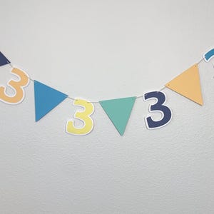 Pastel Bluey Birthday Age Banner - Personalized Bluey Birthday Banner