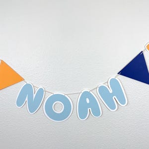 Bluey Birthday Age and Name Banner - Personalized Bluey Birthday Garland