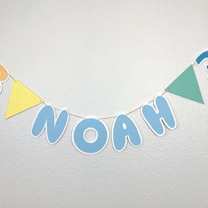 astel Bluey Birthday Age Banner - Personalized Bluey Birthday Banner