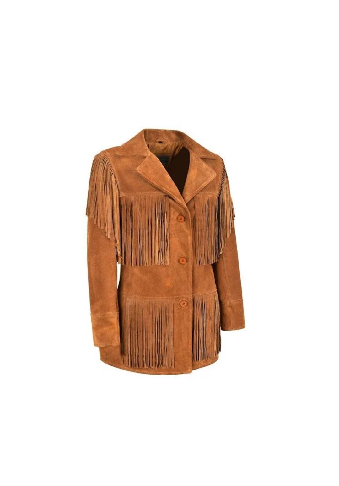 Women Suede Western Style Leather Jacket With Fringes