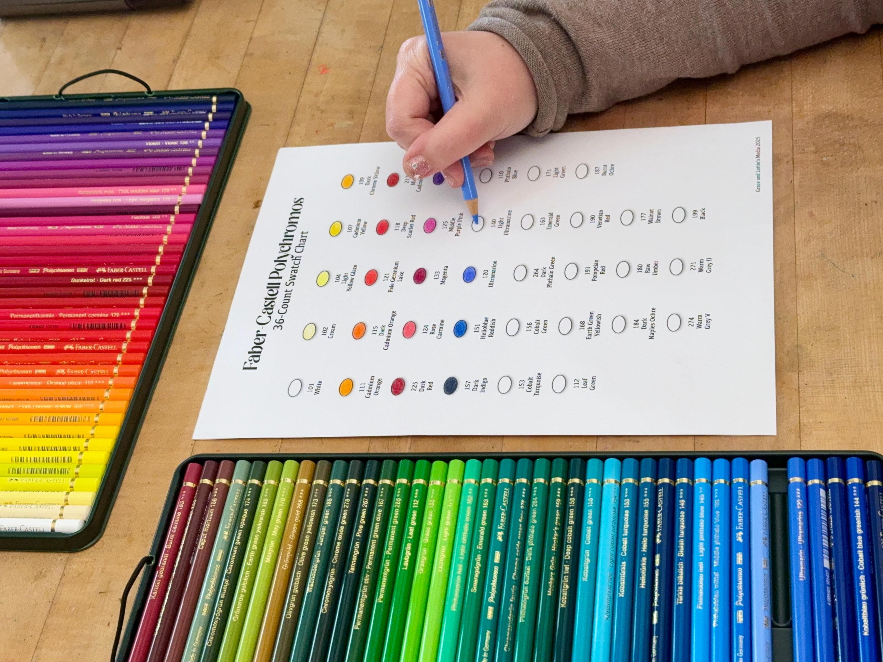 Faber-castell Polychromos 36-count Swatch Chart - Etsy Canada