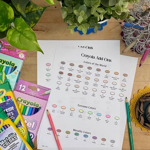 Crayola Specialty Sets Swatch Charts
