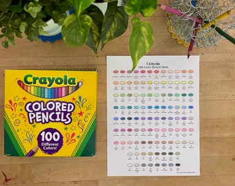Afdrukbare staalkaart voor Crayola 100-count kleurpotloden