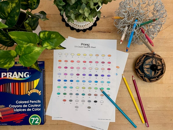 Prang Color Pencil 72-count Swatch Sheet 