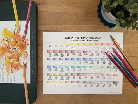 Faber-castell Polychromos 72-count Gradient Swatch Chart - Etsy
