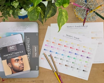 Foglio di campioni di matite colorate Master's Touch: sfumatura a 48 colori (download digitale)