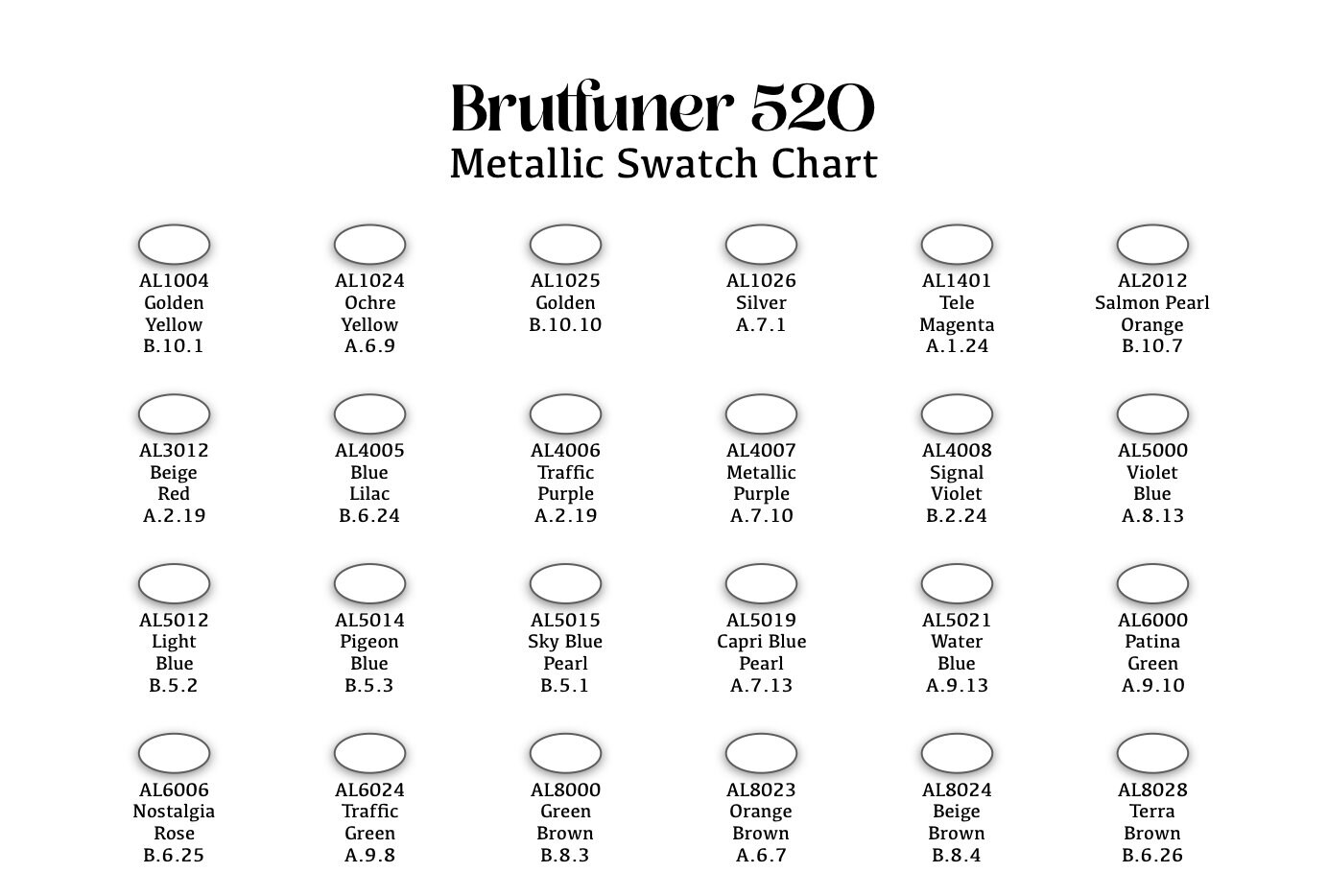 Brutfuner 520 Swatch Chart Set (flower Box Set) (digital Download) - Etsy