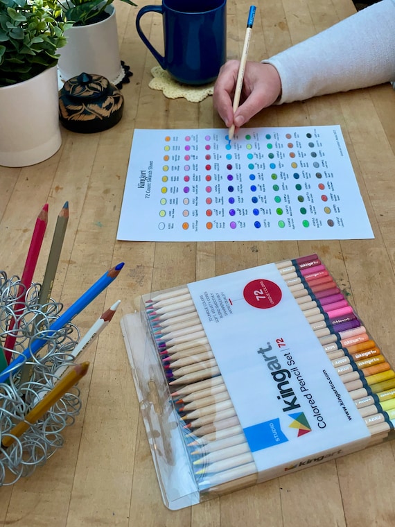 【希少】ブロッターアート オーストラリアパターン図版mid00s’ カラーシート Kingart 72-count Pencil Swatch Sheet - Etsy