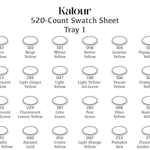 Kalour 520 Colored Pencil Swatch Chart (digital Download) - Etsy