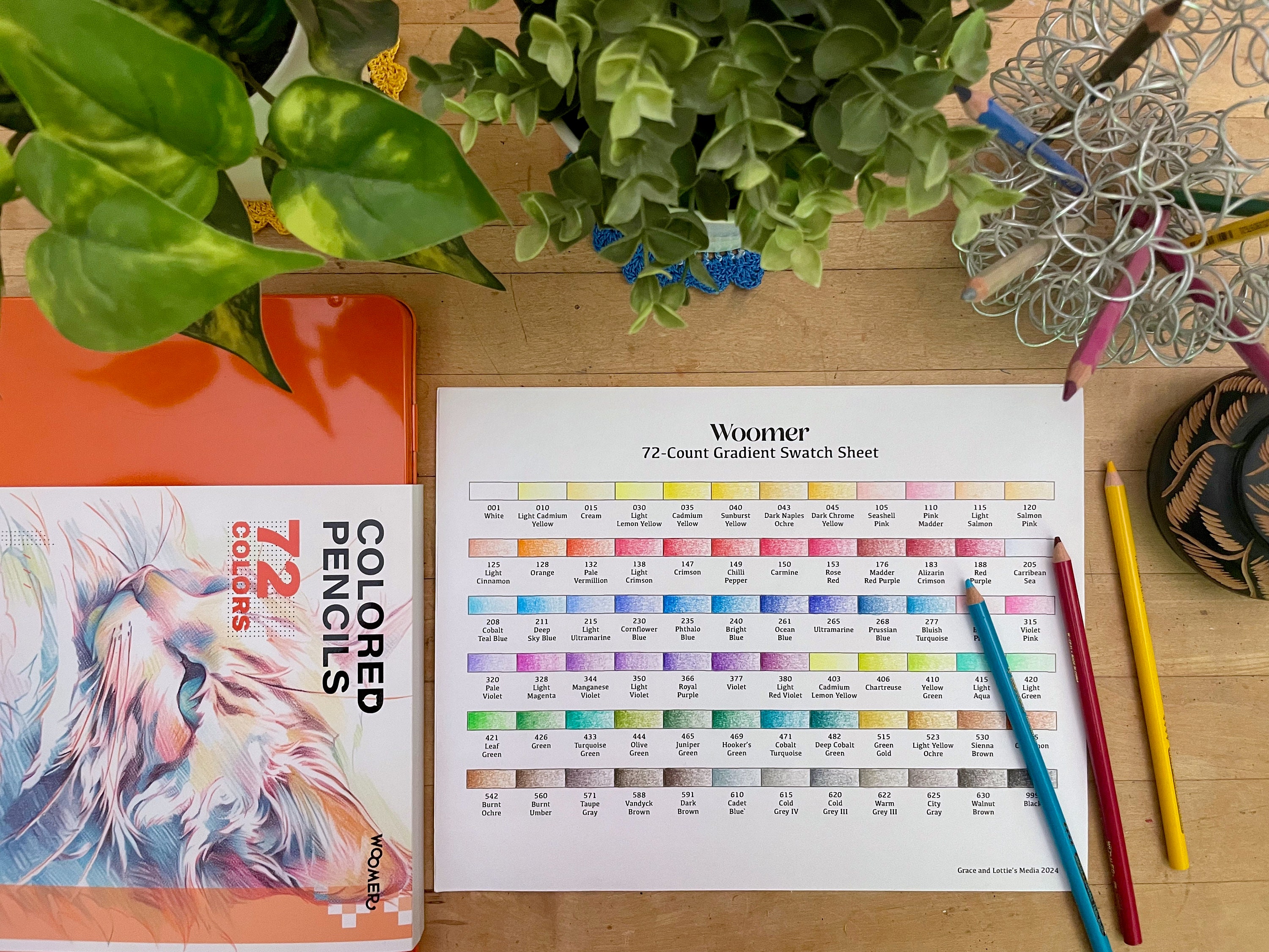 Woomer 72-count Gradient Colored Pencil Swatch Sheet - Etsy