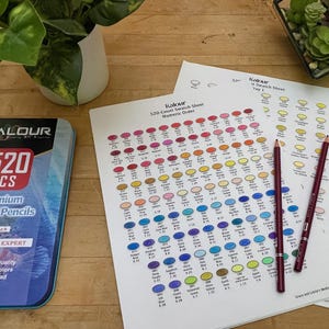 Kalour 520 Colored Pencil Swatch Chart (digital Download) - Etsy