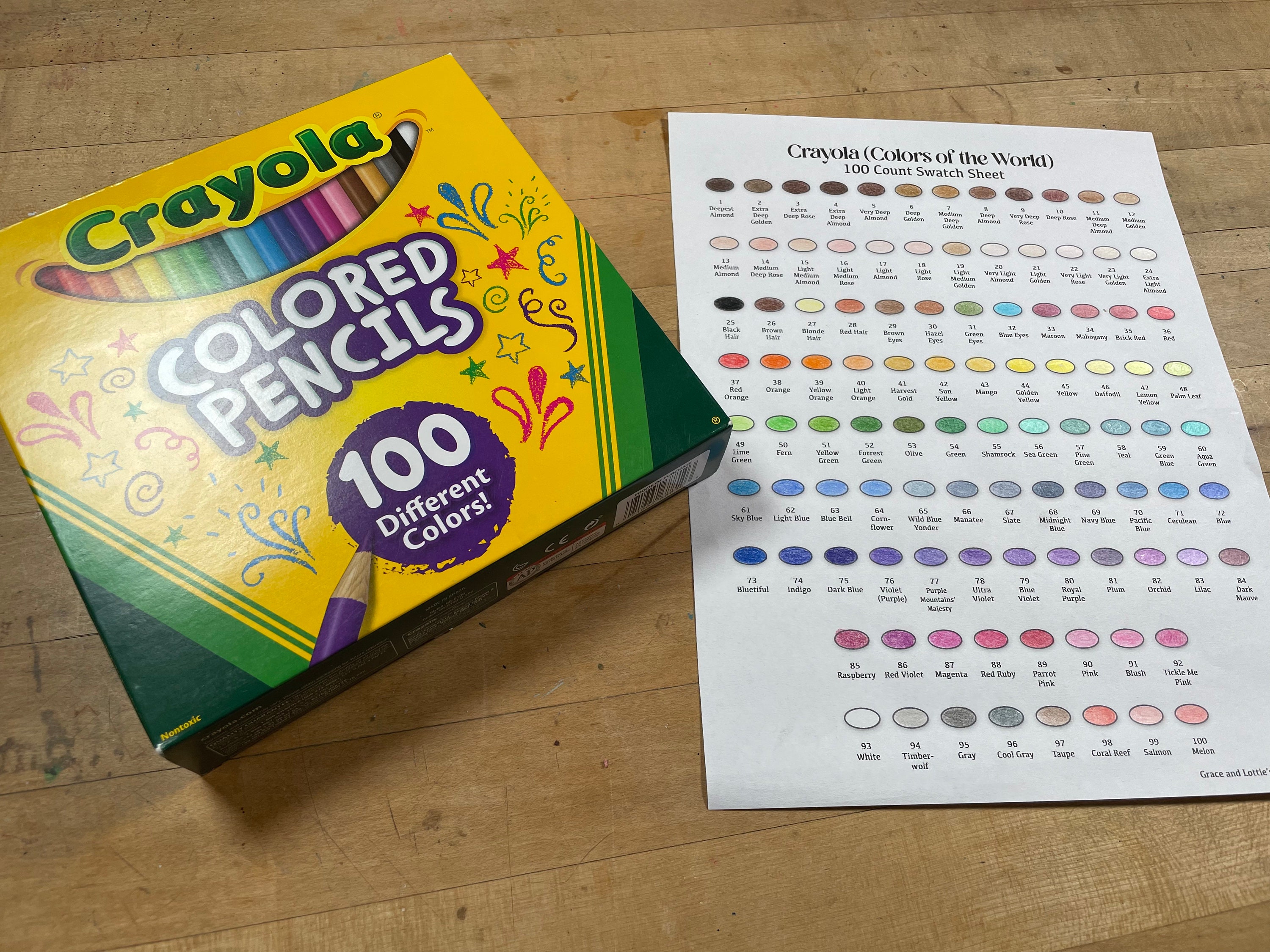 Crayola Colors of the World 100-count Swatch Sheet 