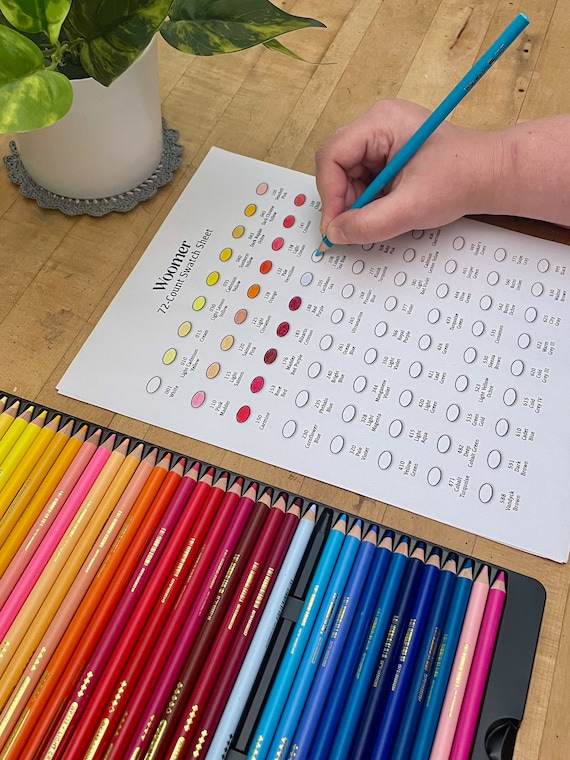 Woomer 72-count Colored Pencil Swatch Sheet - Etsy