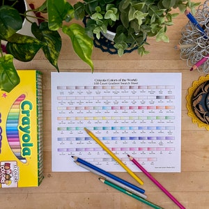 100 Crayola Super Tips Sort, Label & Swatch in Color Order 