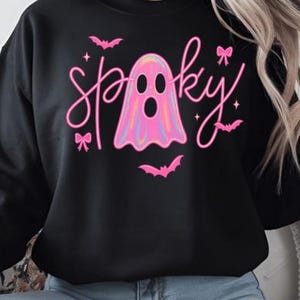 Pink Halloween Ghost PNG: Girly Spooky Design (Digital Download, 300 DPI)