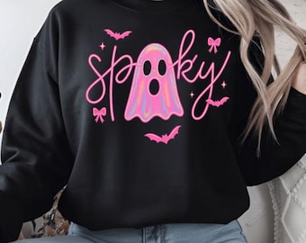 Pink Halloween Ghost PNG: Girly Spooky Design (Digital Download, 300 DPI)
