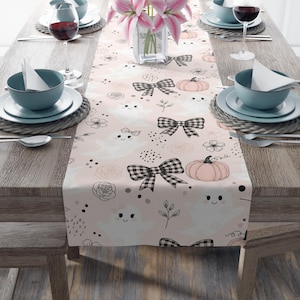 Whimsical Ghosts Table Runner: Fall Halloween Decor, Cotton or Polyester