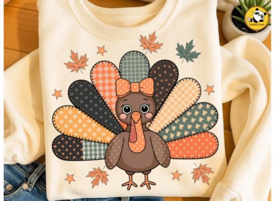 Patchwork Turkey Pattern Patchwork Turkey Thanksgiving PNG: Pumpkin Fall Design (digital ...