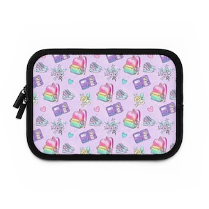 Colorful Rainbow Laptop Sleeve: Water-Resistant Neoprene Tech Accessory